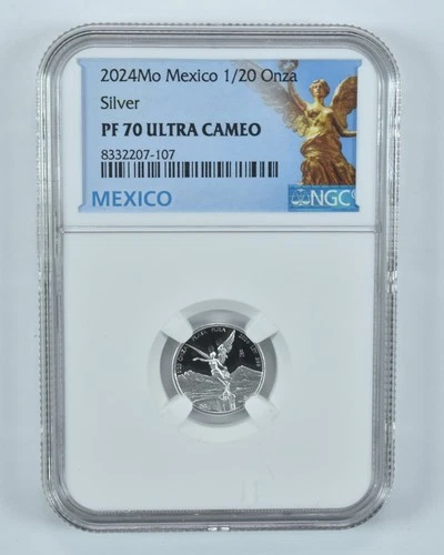 2024 Mo Mexico 1/20 Onza Silver Libertad PF70 UCAM NGC Mexico Label *1450