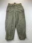 Vintage WW2 Cargo Pants 32X28 Men's Swedish 40s Wool Army Green Military