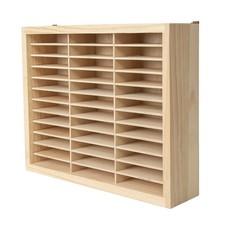 36 Grids Wooden CD Storage Shelf Wall Mounted Display Rack Collection Showcase