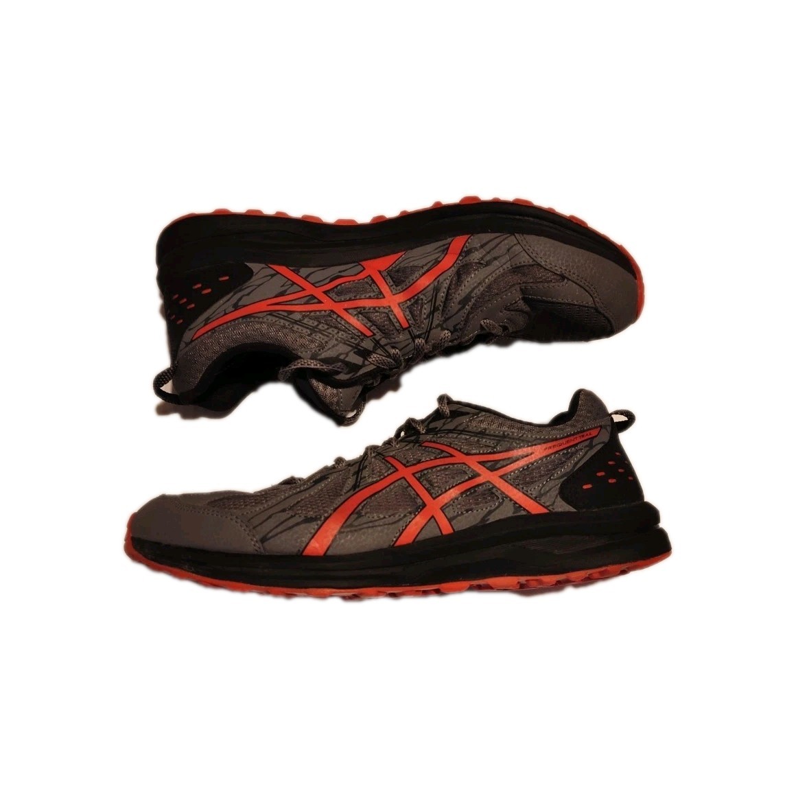 ASICS Men's Frequent Trail Carbon/Red Alert Running Shoes Size-10 Extra Wide 4E thumbnail 2