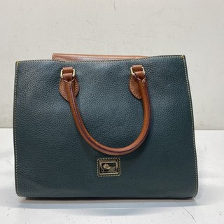 Dooney & Bourke Dark Green Pebbled Leather Satchel Bag Gold Duck Logo