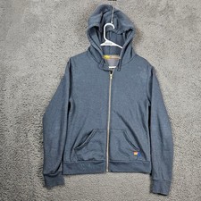 Aviator Nation Lightning Zip Up Hoodie Sweatshirt Size M Gray Bolt