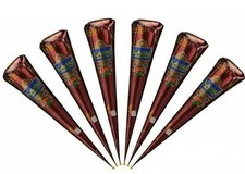 6 x Kaveri Organic Dark Brown KAVERI HENNA BRIDAL MEHNDI Temporary Tattoo UK