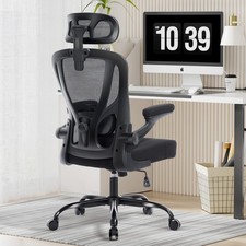 Office Chair Ergonomic Office Chair with Lumbar , , Rocking Function, FILP-up...