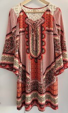Fig and Flower Women’s Sz Medium Boho Hippie Tunic Blouse Dress Anthropologie