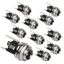 2.5mm DC Power Jack Socket, Panel Mount DC Power Jack Socket Female 2.5-10