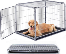 Collapsible Dog Crate for Large Dogs - 42 Inch Escape Proof Metal Dog Kennel wit