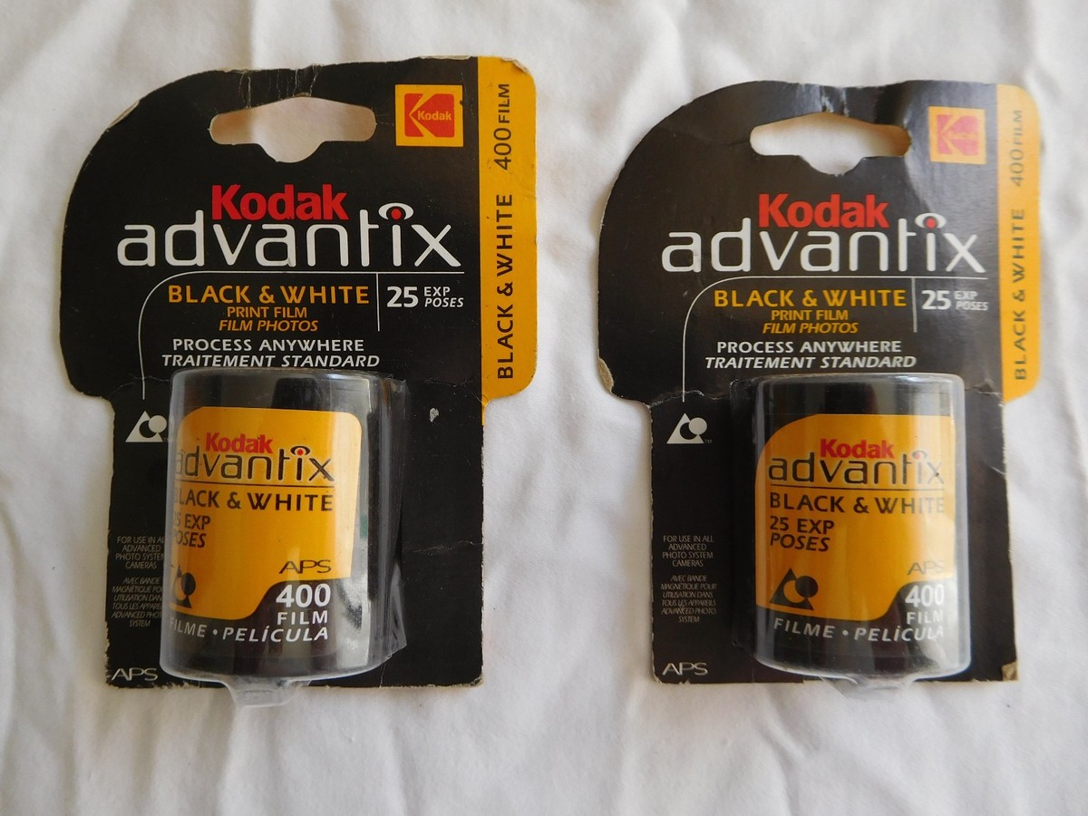 Lot of (2) Kodak Advantix APS 400 Black White B&W Film 25 exp