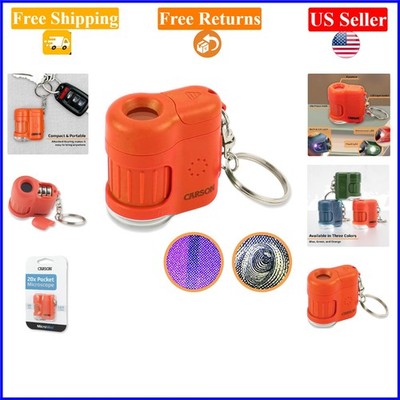MicroMini 20x Lighted Pocket Microscope with UV & LED Flashlight, Orange