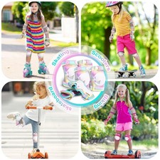 NEW Rainbow Unicorn Knee Elbow Pads Hand Guards Set Skate Bike Girls Medium