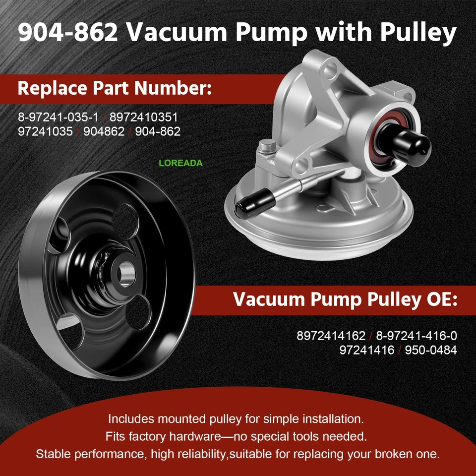 97241035 Vacuum Pump with Pulley for Isuzu NPR NPR-HD L05 L31 LQ4 LY6 L96 3.0L - Image 4 of 4