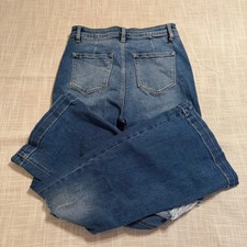 Kancan High Rise Flare Jeans Medium Wash Button Fly Distressed KC8596M Size 11