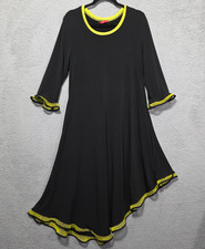 Saint Gil Paris Black Green Dress Stretch Pockets Salsa Dancing Swing M/L ?