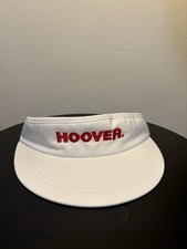 Vtg Hoover Strap Back Visor Hat Adjustable La Mode USA Made Cap White