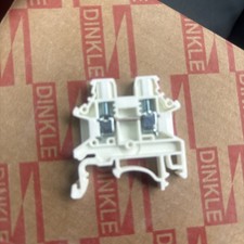 Dinkle DK4N-WE White DIN Rail Feed Through Terminal Block 30A 600V 10-22 AWG