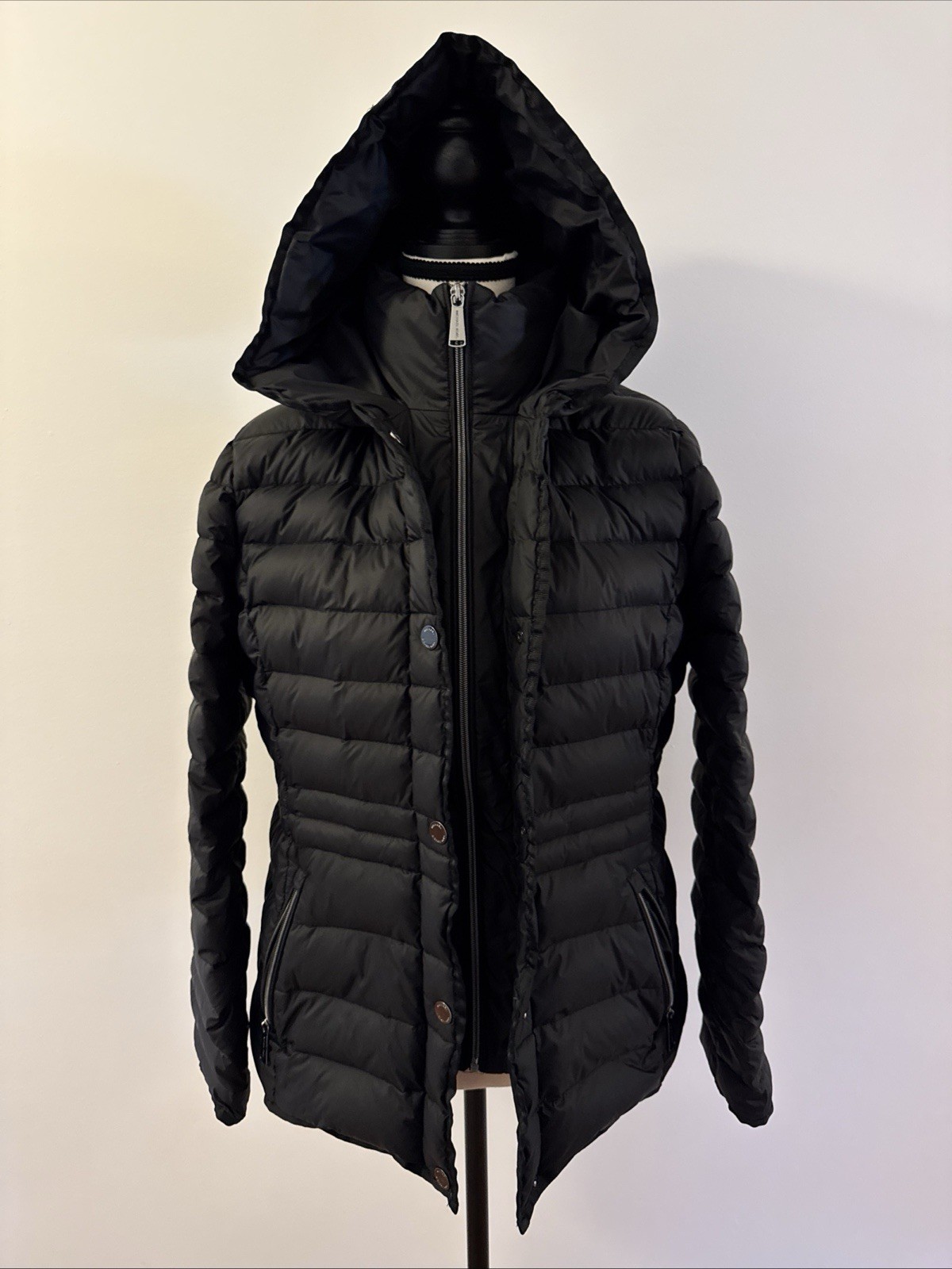 Michael Kors Jacket Womens Large Black Packable Downfill Hoo