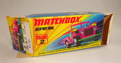 Matchbox Superfast Nº 2B Jeep Hot Rod rosa/amarillo verde excelente en caja "J" - Imagen 8 de 9
