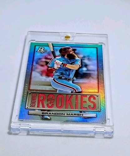 2022 Bowman Platinum Rainbow Refractor Renowned Rookies Brandon Marsh #RR-1 (RC) - Picture 5 of 7