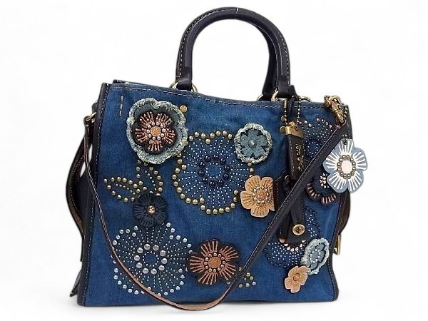 【限定品】COACH DENIM ハンドバッグ ティーローズ デニム コーチ「デニム コレクション」日本限定“ティーローズ”を