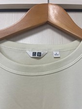 UNIQLO U AIRism S Knee-Length Short Sleeve Dress Green Yellow Cotton Blend