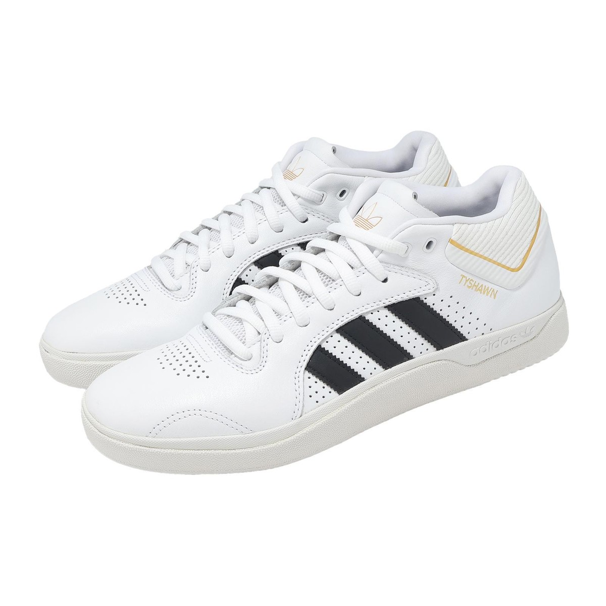 adidas Tyshawn Cloud White Core Black Gold Men Skate Boarding 