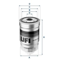 UFI Kraftstofffilter 24.351.00 FüR Alfa Romeo Audi CitroËN Daihatsu