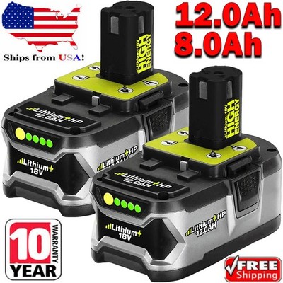 PACK For RYOBI P108 18V 8.0 12.0Ah High Capacity Battery 18Volt Li-Ion One Plus