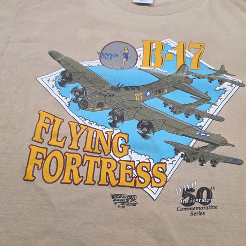 VTG Military B-17 Flying Fortress T Shirt Men Large WW2 50th Anniversary 1991 - Picture 9 of 19