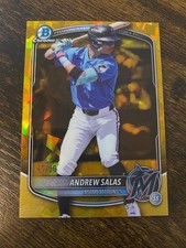 Andrew Salas - 2025 Bowman Draft Chrome - Sapphire Gold Refractor #/50 - Marlins