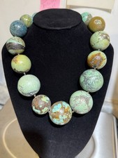 Chunky Large Diameter Turquoise Bead Necklace