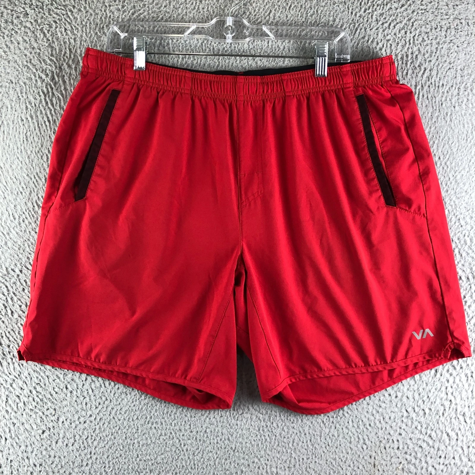 RVCA Yogger Stretch 17" Shorts Men 2XL Red Quick Dry Antimicrobial Athletic