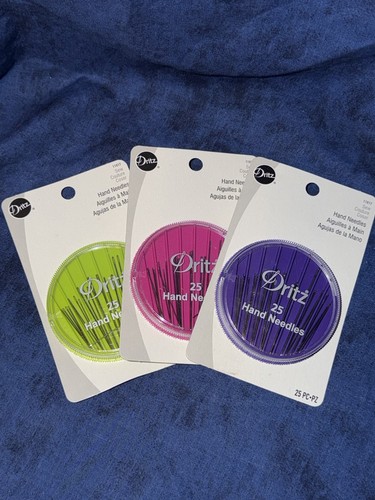 Set of 3-Dritz Hand Needles 25 pieces w/cases-Never opened
