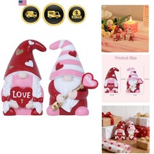 Valentine's Day Resin Gnome Set - 2 PCS Whimsical Decor for Heartfelt Moments