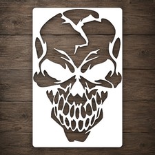Reusable Skull With Cracked Head Mylar Stencil for DIY Wall Stencil Template