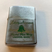 Zippo Liberty Insurance Freedom From Worry Lewiston Maine Rough Condition 