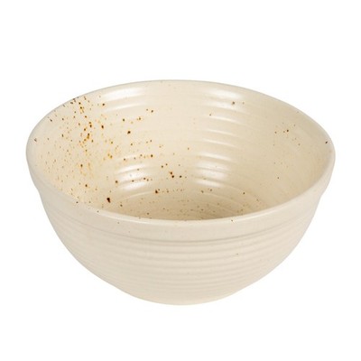 Creative Co-Op Farmhouse Stoneware Bowl, White Speckled Glaze