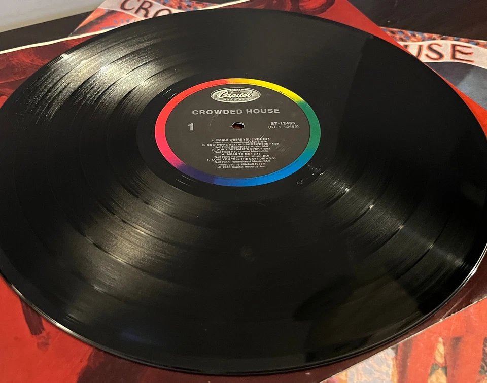 CROWDED HOUSE - Self Titled  (1986) - 12" Vinyl Record LP - VG+ - Image 3 of 3