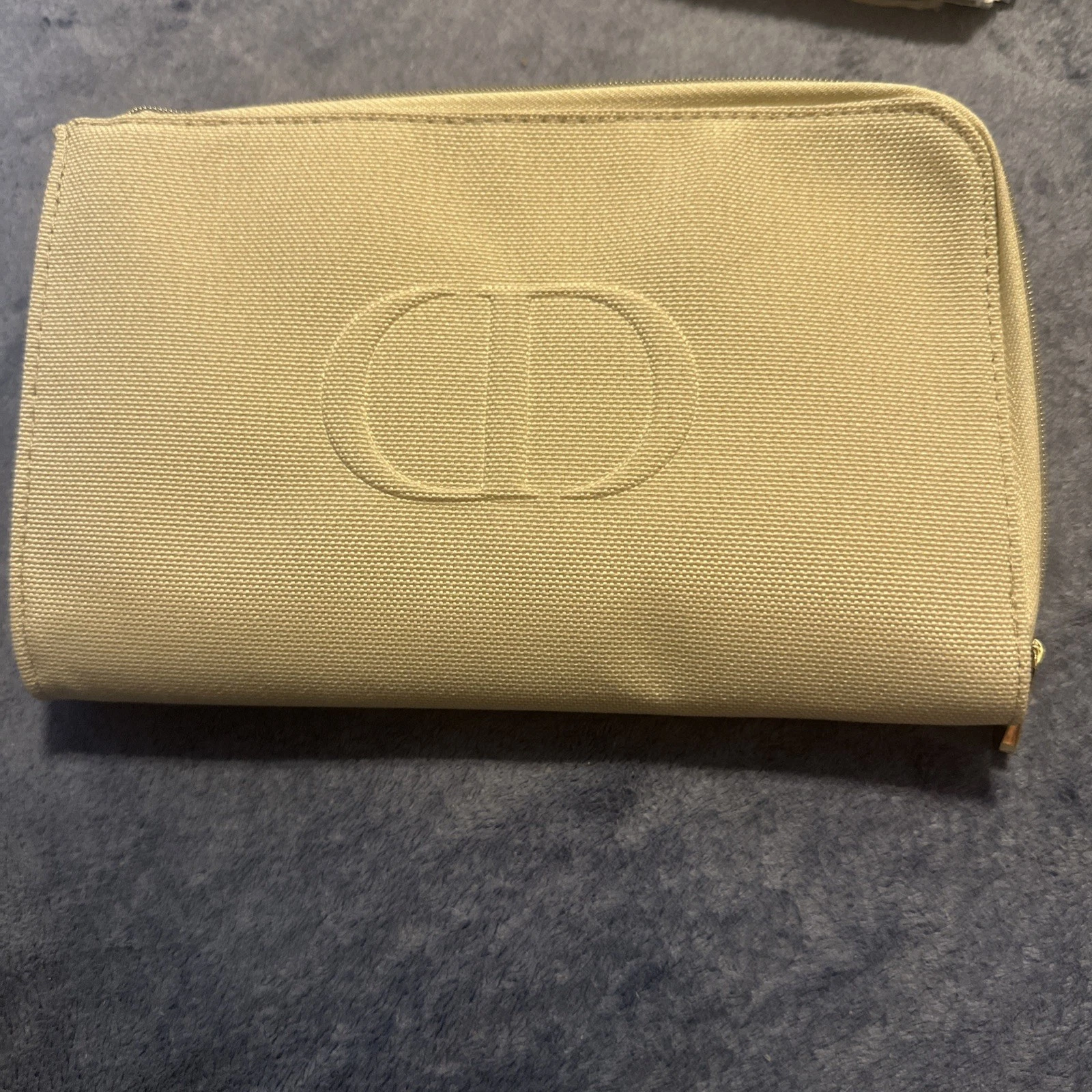 DIOR Borsa Beige Espandibile Tela Borsa da Sera Pochette Makeup Pouch NUOVA