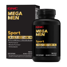 GNC Mega Men Sport Multivitamin - 180 Caplets 90 Servings 