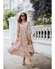 ZIMMERMANN-0P (AU 6/US 2)-CIRA TIERED MAXI COTTON PATCH MULTI FLORAL SHIRT DRESS