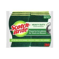 SCOTCH BRITE HEAVY DUTY SCRUB SPONGES  4.4" X 2/6" X .7" EACH LOT OF 3- 6 PACKS