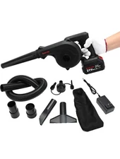 Mini Blower Black,2- In-1 Cordless Small Blower with 21V Lithium Battery,Compact