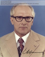 Repro-Autogramm - Erich Honecker - 11,4 x 14,3cm - SED - DDR - Ministerrat