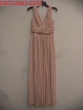 NWOT - Dessy Collection Women's Cameo Surplice Ruched Chiffon Gown, Size 6R