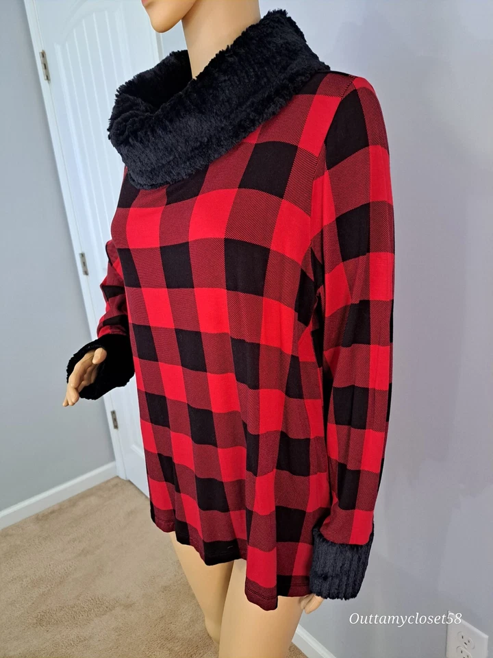 Флисовый пуловер Buffalo в клетку. Cato, XL. Длинные рукава. Sissy Fem CD Trans - Изображение 3 из 4