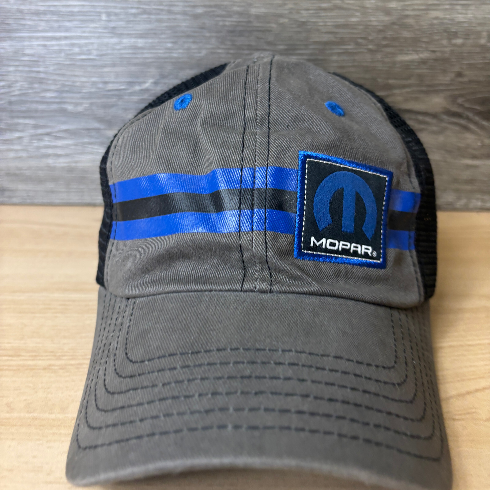 Mopar Hat Cap Strap Back Gray Blue Mesh Back Raci… - image 3