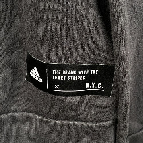 Adidas NYC New York City Mens XL Pullover Sweatshirt Black Fleece Script - Picture 3 of 15