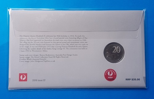 2016 20 cent ANDA PNC:Queen Elizabeth II 90th Birthday - "1966 Machin Portrait." - Picture 5 of 6