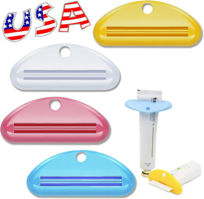 4× Plastic Tube Squeezer Toothpaste Dispenser Holder Rolling Bathroom Extract