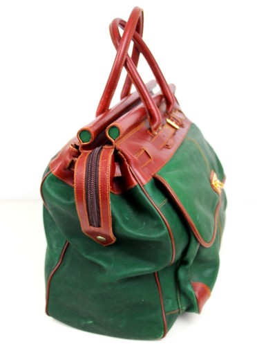 GRÜN BRAUN ECHTLEDER 20" GÜRTEL REISETASCHE HANDTASCHE ÜBER NACHT WEEKENDER - Bild 3 von 16